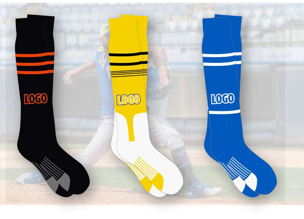 3 дизайна на бейзболни чорапи по поръчка