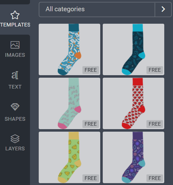 Choose your free socks template