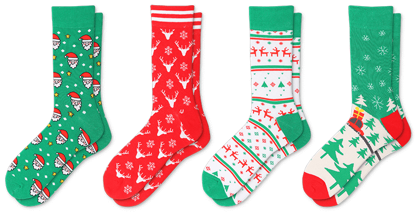 anteriores diseños de calcetines navideños de algodón personalizados